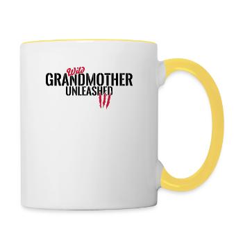 Wild Grandma unleashed - Contrasting Mug - white/yellow - Right