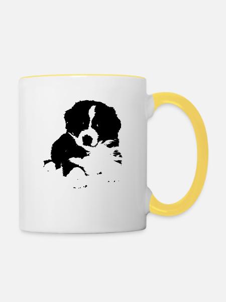 Süßer Hund - Tasse zweifarbig - Weiß/Gelb