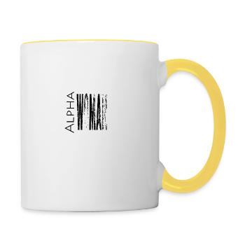ALPHA WOMEN - Mug contrasté - blanc/jaune - Droite