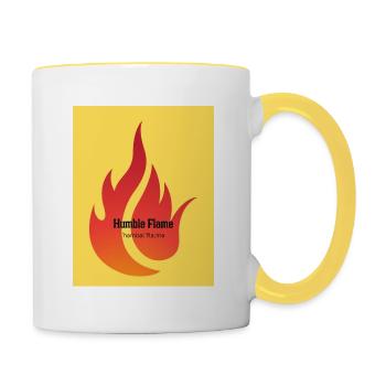 Humble Flame; Bescheidene Flamme - Tasse zweifarbig - Weiß/Gelb - Rechts