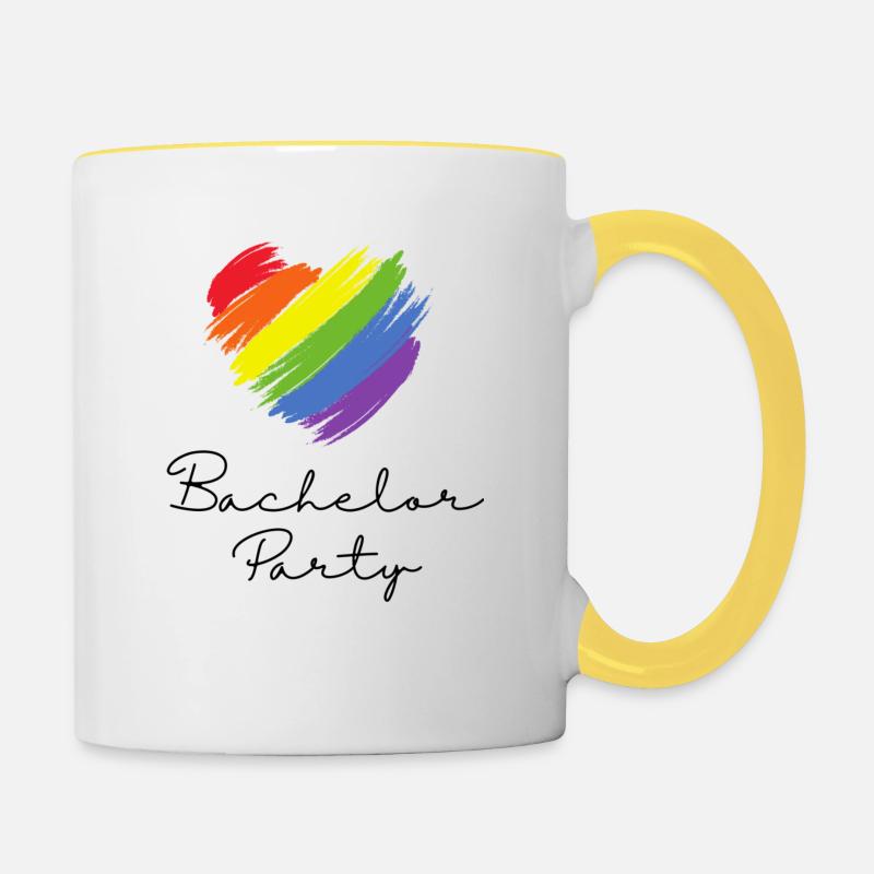 Bachelor Party - Pride Edition - Contrasting Mug - white/yellow