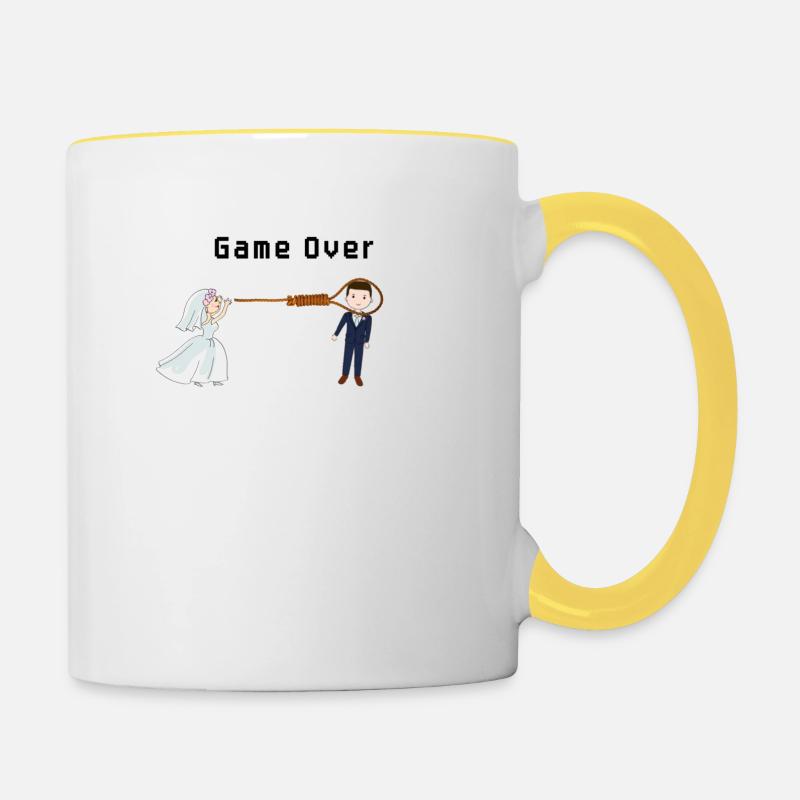 Game Over - Tasse zweifarbig - Weiß/Gelb