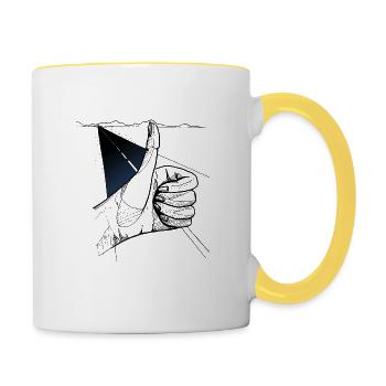 Autostop - Tasse zweifarbig - Weiß/Gelb - Rechts