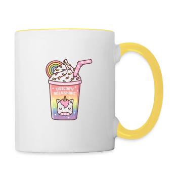 Mignon Rainbow Unicorn Milkshake Drink - Mug contrasté - blanc/jaune - Droite