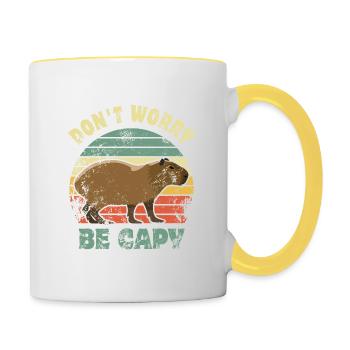 Don't worry be Capy - Capybara - Contrasting Mug - white/yellow - Right