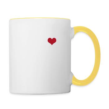 Cat sits by the window and waits - Cat Fan - Contrasting Mug - white/yellow - Right