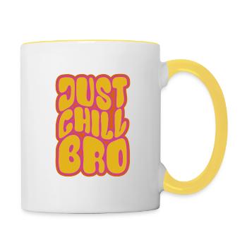 Just chill bro bunt - Mug contrasté - blanc/jaune - Droite