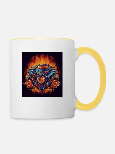 Turbo atomic 4 - Tasse zweifarbig - Weiß/Gelb