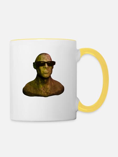 Bildhauerei - Tasse zweifarbig - Weiß/Gelb