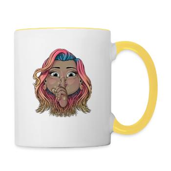 Chut ! - Mug contrasté - blanc/jaune - Droite