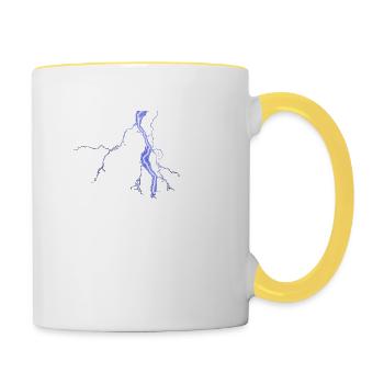 Blitz.gif - Tasse zweifarbig - Weiß/Gelb - Rechts