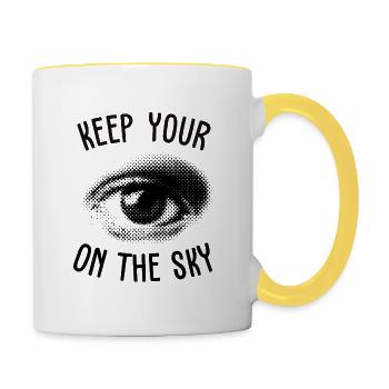 Keep Your On The Sky Quote - Contrasting Mug - white/yellow - Right