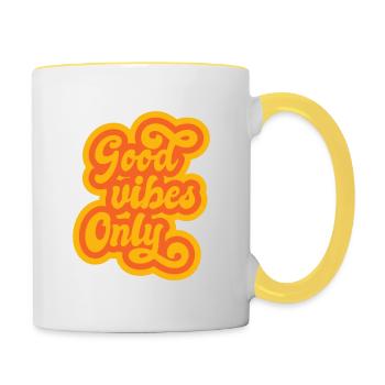 Vintage Good Vibes - Contrasting Mug - white/yellow - Right