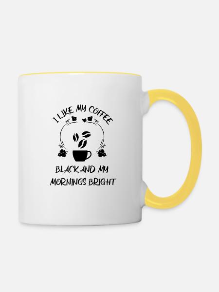 Kaffee Espresso Käffchen - Tasse zweifarbig - Weiß/Gelb