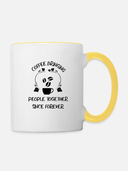 Kaffee Espresso Käffchen - Tasse zweifarbig - Weiß/Gelb
