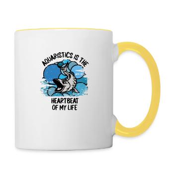 Aquarium Aquarists Fish Ornamental fish Aquaristics - Contrasting Mug - white/yellow - Right