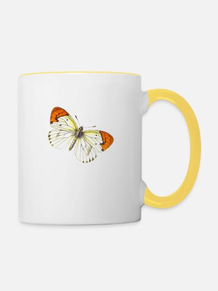 Butterfly - Tasse zweifarbig - Weiß/Gelb