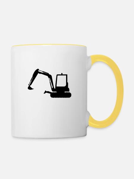 Bagger - Tasse zweifarbig - Weiß/Gelb