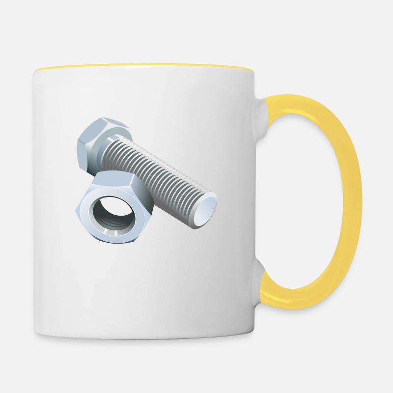 screw - Contrasting Mug - white/yellow