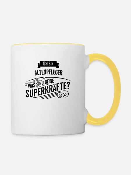 Altenpfleger - Tasse zweifarbig - Weiß/Gelb