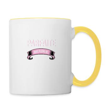 Policie re cadeau humour - Mug contrasté - blanc/jaune - Droite