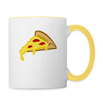 manger de la nourriture pizza pizzeria restaurant62 - Mug contrasté - blanc/jaune - Droite