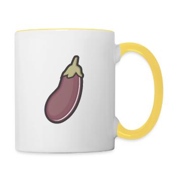 aubergine - Mug contrasté - blanc/jaune - Droite