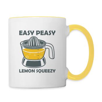 Easy Peasy Lemon Squeezy Zitronenpresse - Tasse zweifarbig - Weiß/Gelb - Rechts
