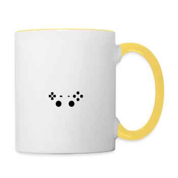 Forced to gamble to work - Contrasting Mug - white/yellow - Right