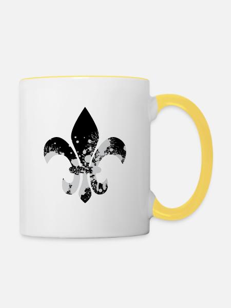 Blume der Lilien - Tasse zweifarbig - Weiß/Gelb