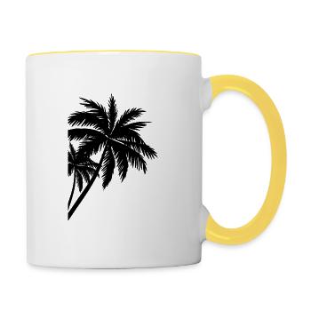 Palme Palm - Mug contrasté - blanc/jaune - Droite