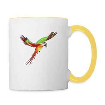 Parrot vs. Papa- Guy - Contrasting Mug - white/yellow - Right