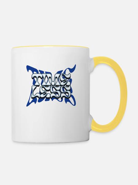 Zeitlos - Tasse zweifarbig - Weiß/Gelb