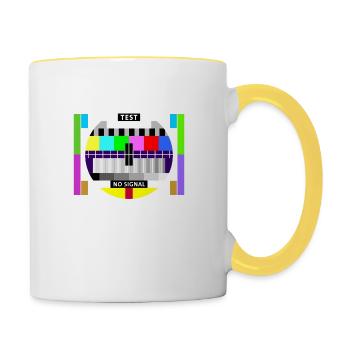 Image test card status no signal screen Display - Mug contrasté - blanc/jaune - Droite