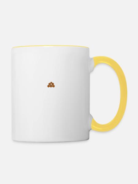 Unterschätze niemals - Holz macht - Tasse zweifarbig - Weiß/Gelb