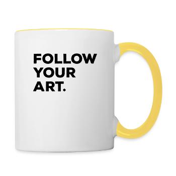 Follow your art - Contrasting Mug - white/yellow - Right