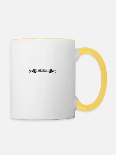 Alsacien cadeau humour - Mug contrasté - blanc/jaune
