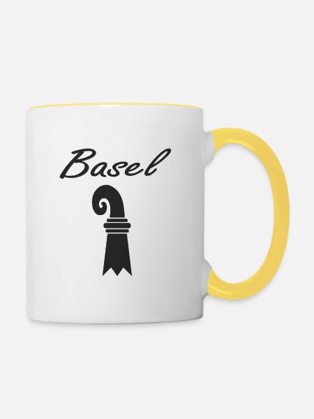 Baselerstab Design - Tasse zweifarbig - Weiß/Gelb