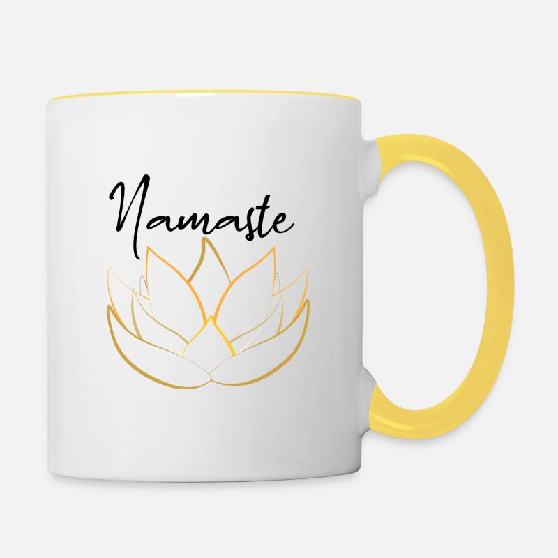 Namaste - Mug contrasté - blanc/jaune