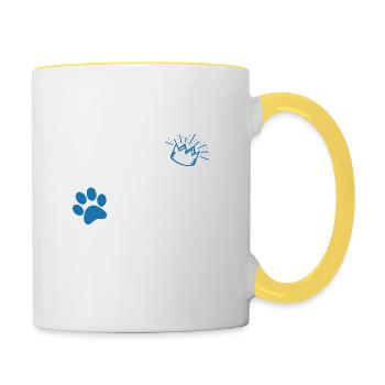 Scheiss auf den Prinzen, ich nehme den Galgo! - Tasse zweifarbig - Weiß/Gelb - Rechts