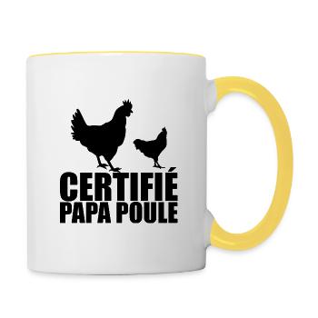 Best Dad | Certified Daddy Hen - Contrasting Mug - white/yellow - Right