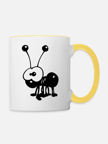 Ameise - Tasse zweifarbig - Weiß/Gelb