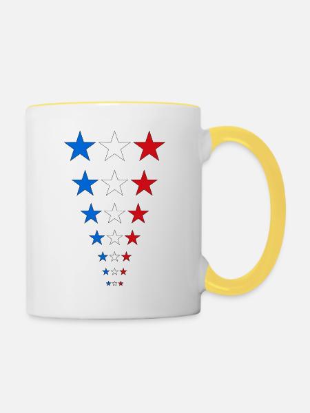 stars - Tasse zweifarbig - Weiß/Gelb