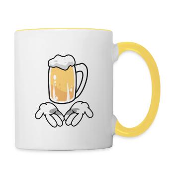 One Beer - Tasse zweifarbig - Weiß/Gelb - Rechts
