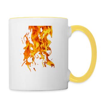 Feuer - Tasse zweifarbig - Weiß/Gelb - Rechts