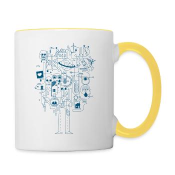 Créatif - Mug contrasté - blanc/jaune - Droite