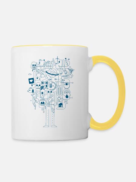 Creative - Tasse zweifarbig - Weiß/Gelb