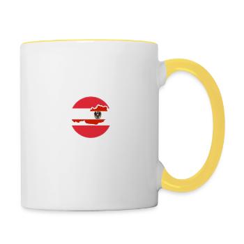 Therapie Österreich Urlaub Geschenk Tirol Kärnten - Tasse zweifarbig - Weiß/Gelb - Rechts