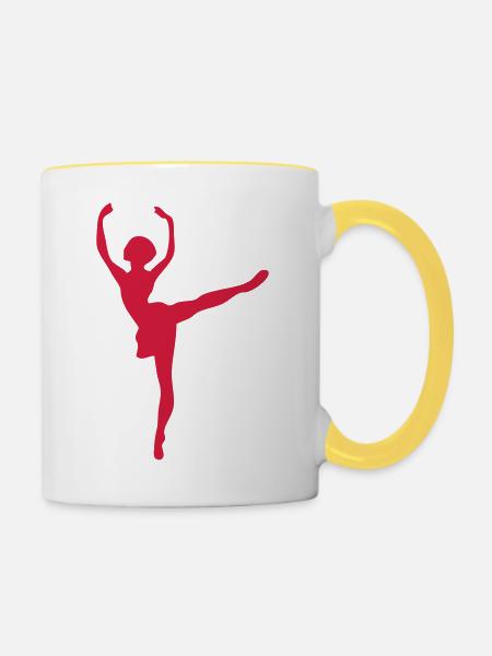 Balletttänzer - Tasse zweifarbig - Weiß/Gelb