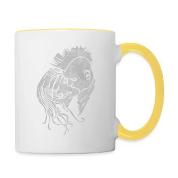 PUNK LOVE - Mug contrasté - blanc/jaune - Droite